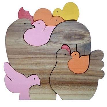 اسباب بازی چوبی مدل پازل مرغ و خروس کد ۱۰۳۶