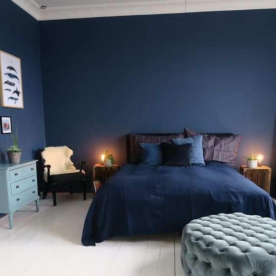 رنگ آبی برای انتخاب رنگ اتاق خواب بزرگسالان
