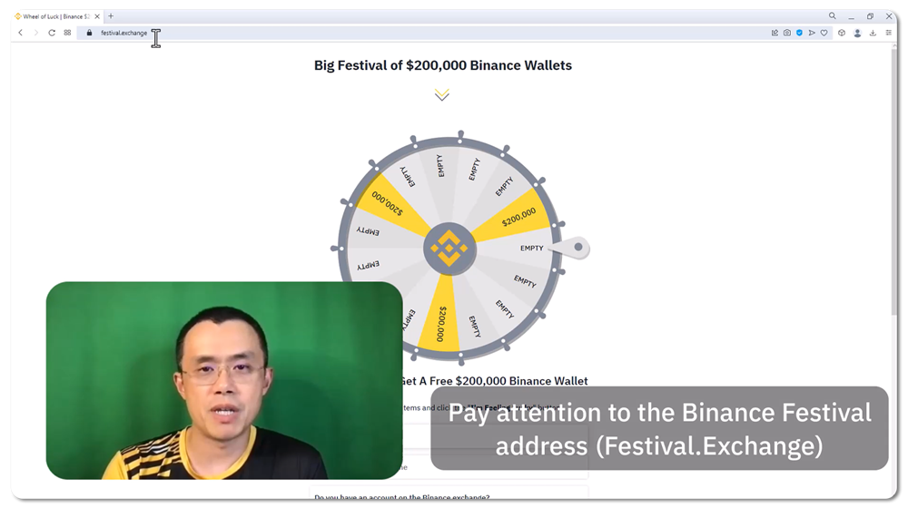 ژائو در حال رونمایی از فستیوال کیف پول های 200 هزار دلاری بایننس
